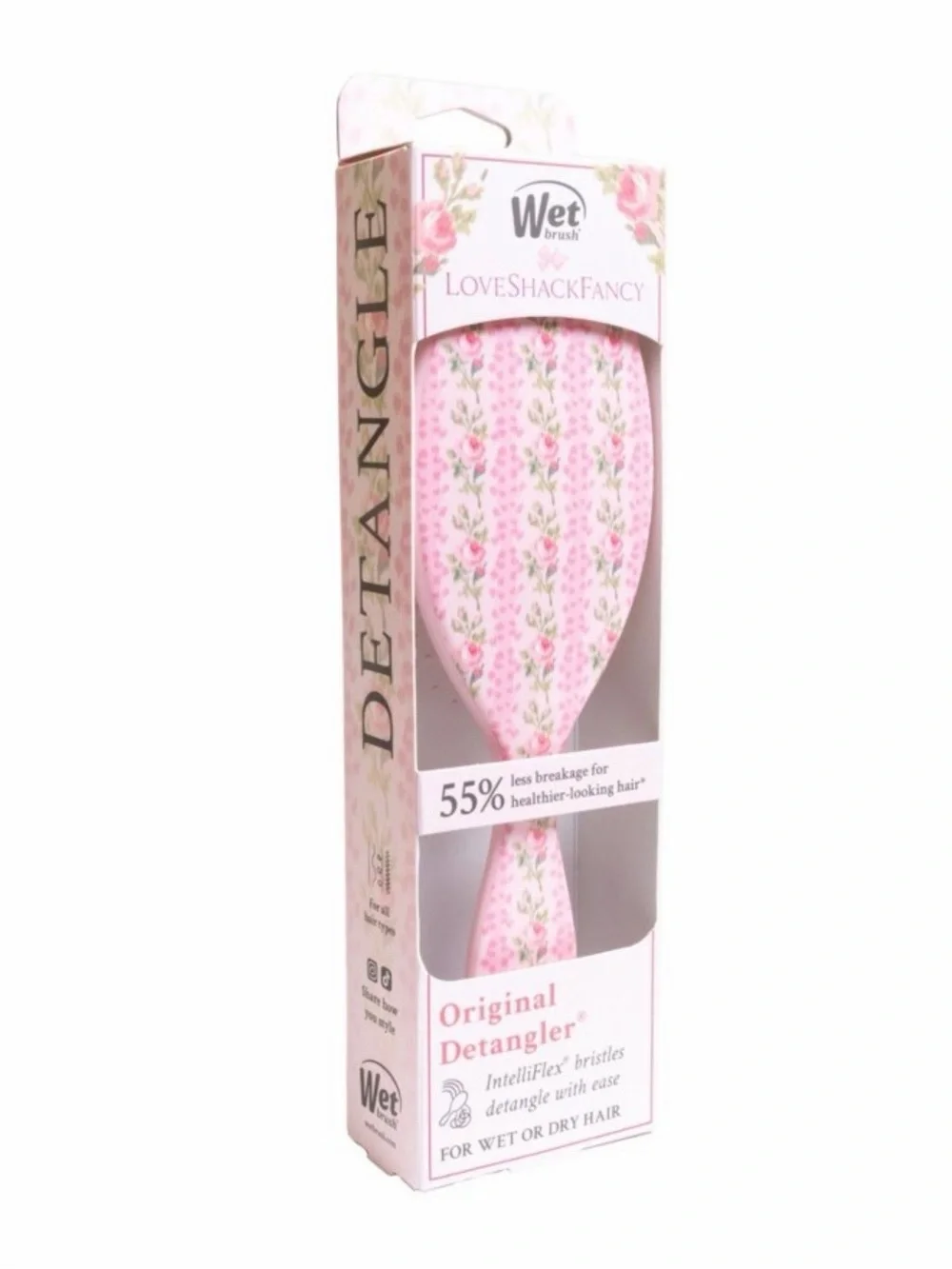 LoveShackFancy x WetBrush Blooming Heirloom Detangler Brush Strawberry Macaroon